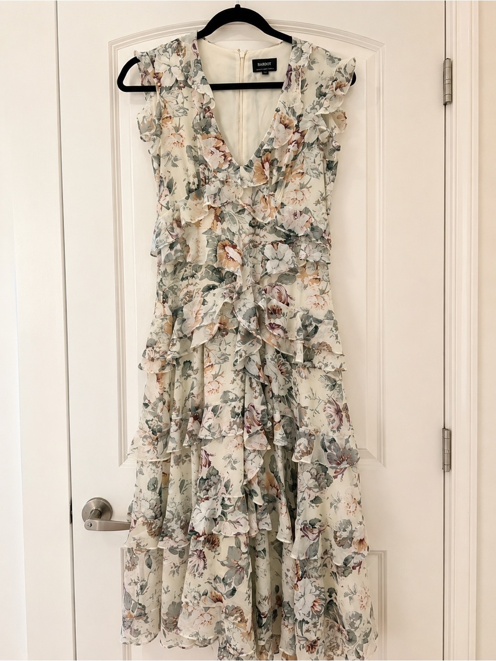 Bardot Floral Ruffle Midi Dress Size US 6